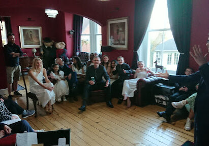 parlour magician performs a show in ashbourne, derbyshire